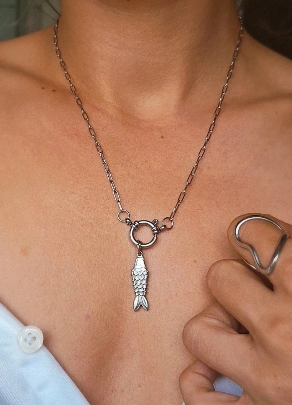 Customisable Hoop Necklace (silver/ gold), Add Charms, Endless necklaces styles in 1