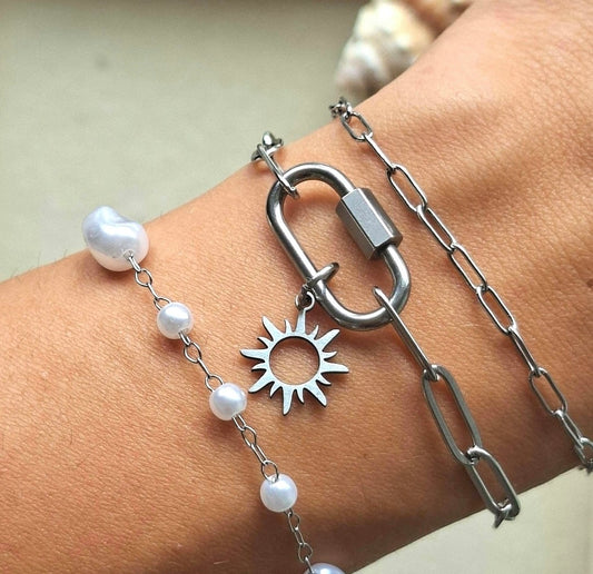Customisable Carabiner Bracelet (silver/ gold)