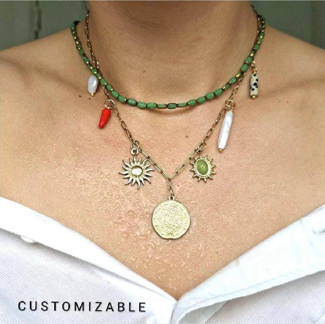 Customisable Charm Necklace (silver/ gold)