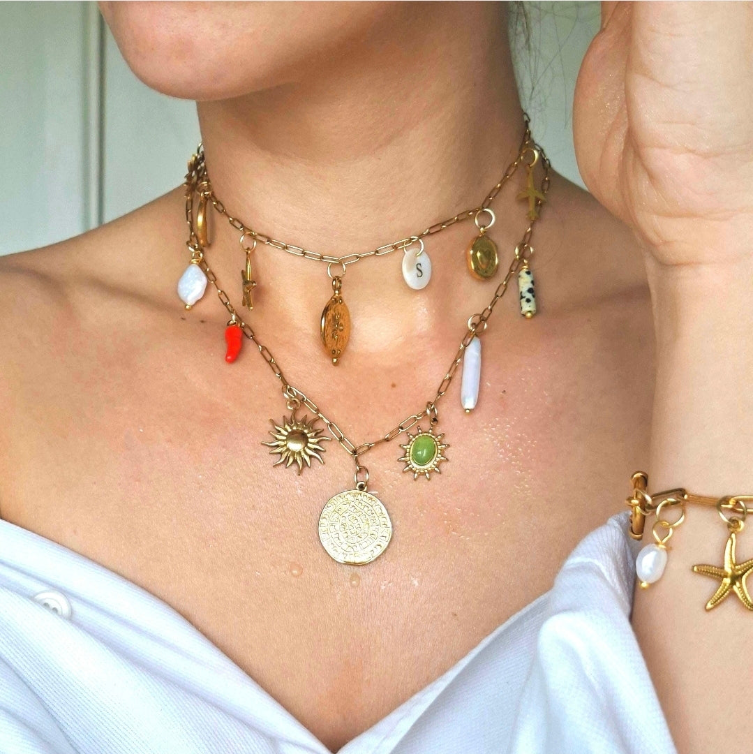 Customisable Charm Necklace (silver/ gold)