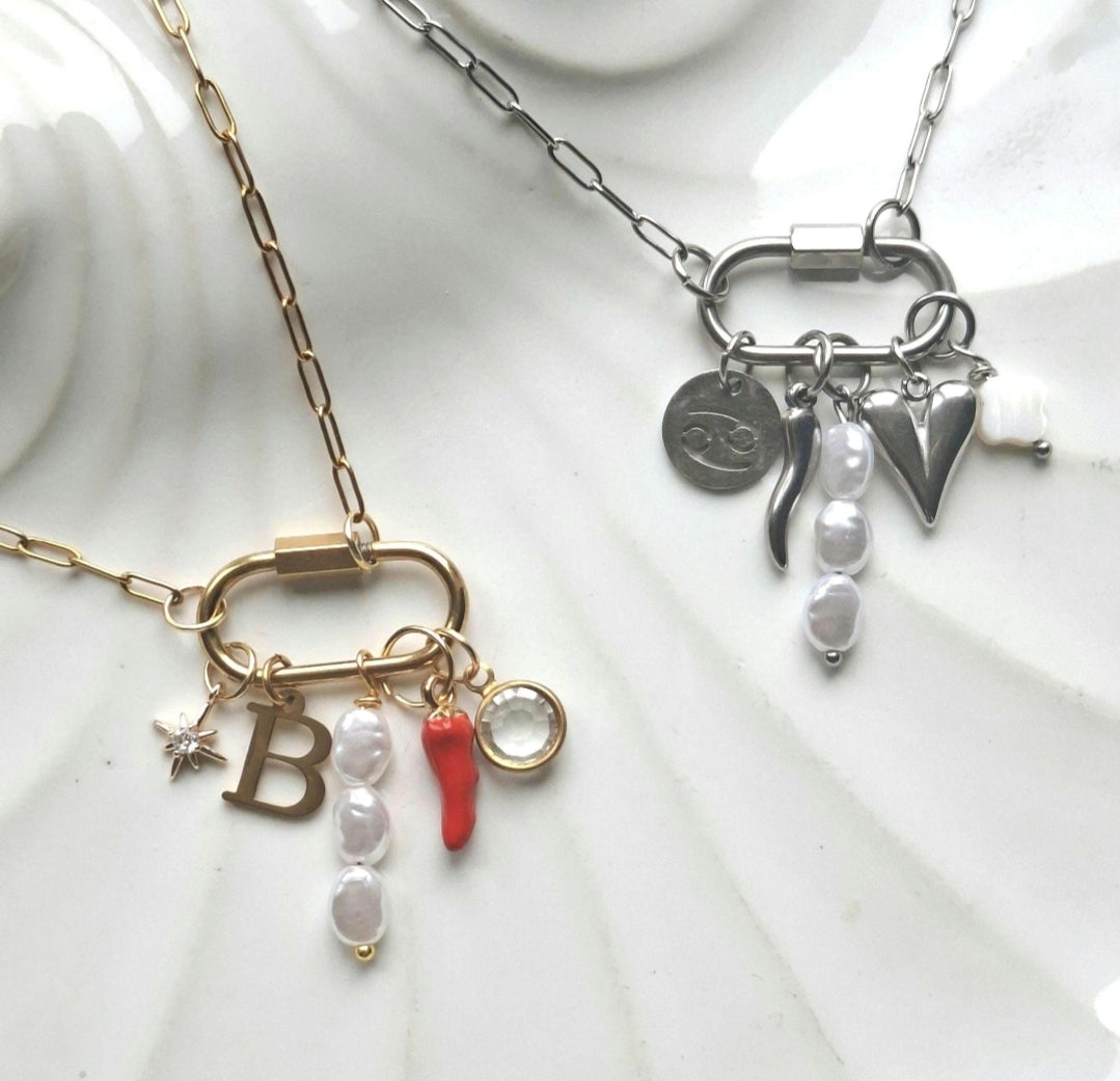 Customisable Carabiner Necklace (Silver or Gold)