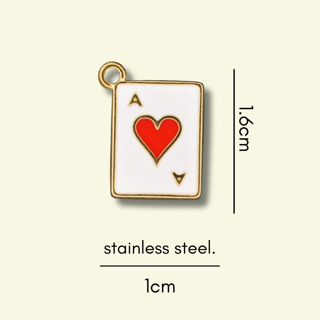 Playcard Charm (Gold or Silver) compatible with our necklaces