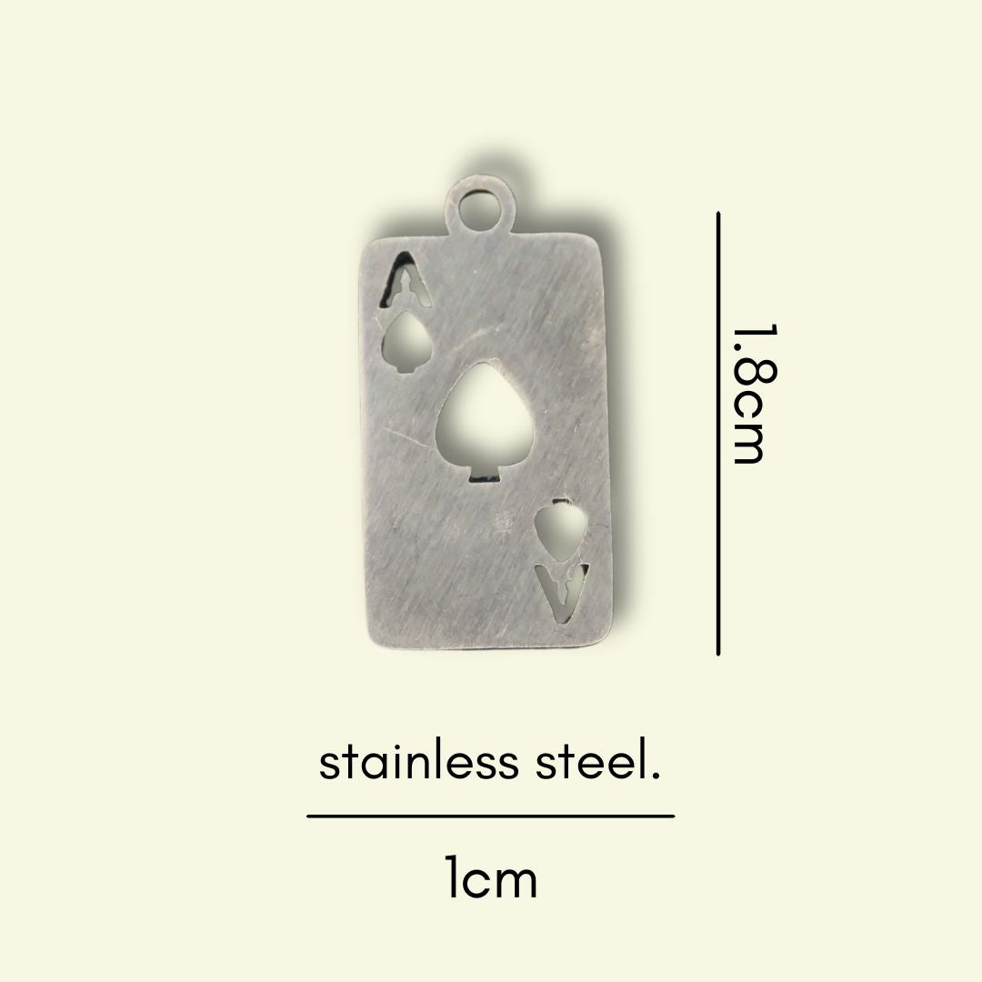 Playcard Charm (Gold or Silver) compatible with our necklaces