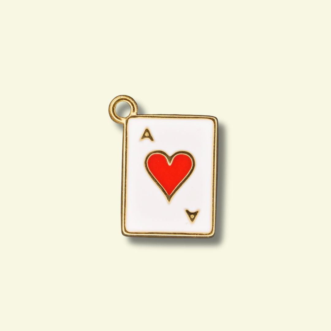Playcard Charm (Gold or Silver) compatible with our necklaces