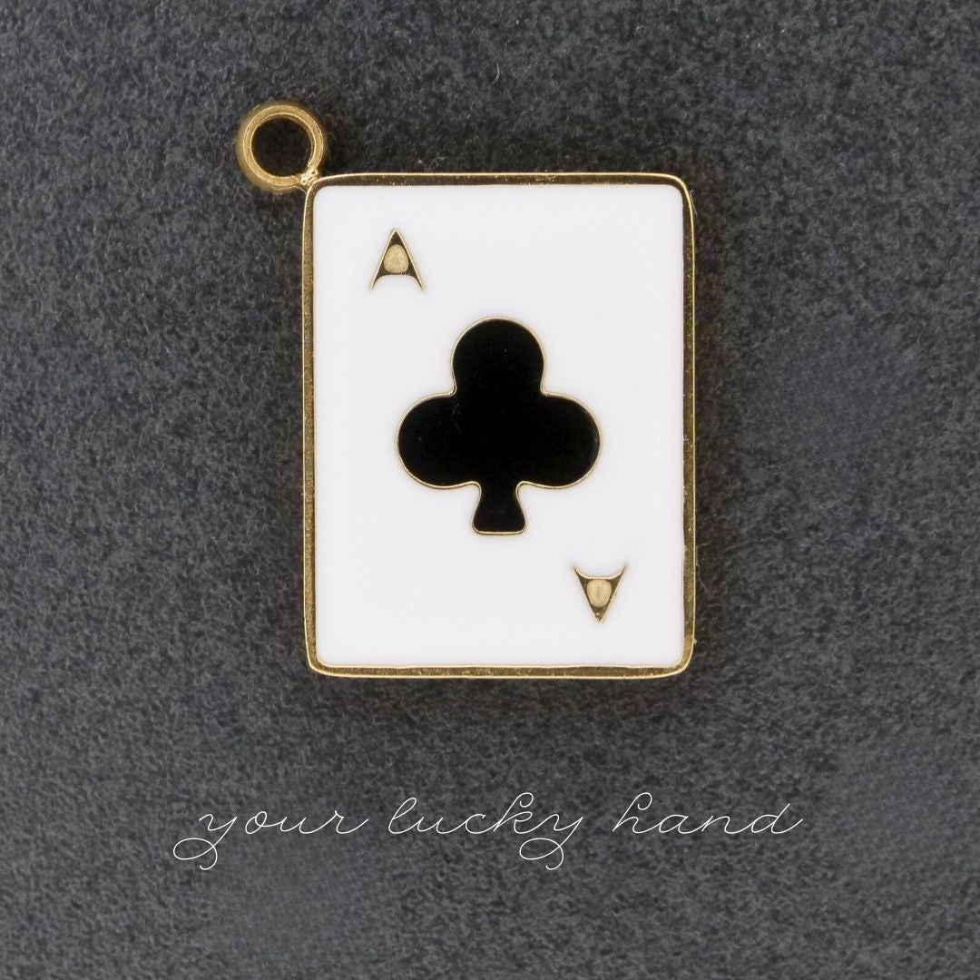 Playcard Charm (Gold or Silver) compatible with our necklaces
