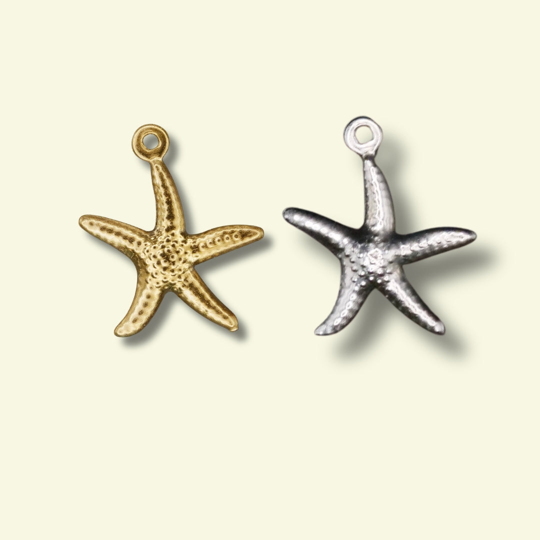 Starfish Charm (Silver or Gold) compatible with our necklaces