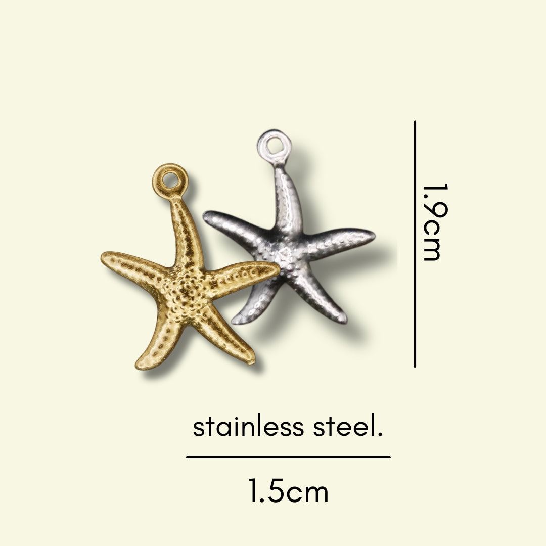 Starfish Charm (Silver or Gold) compatible with our necklaces
