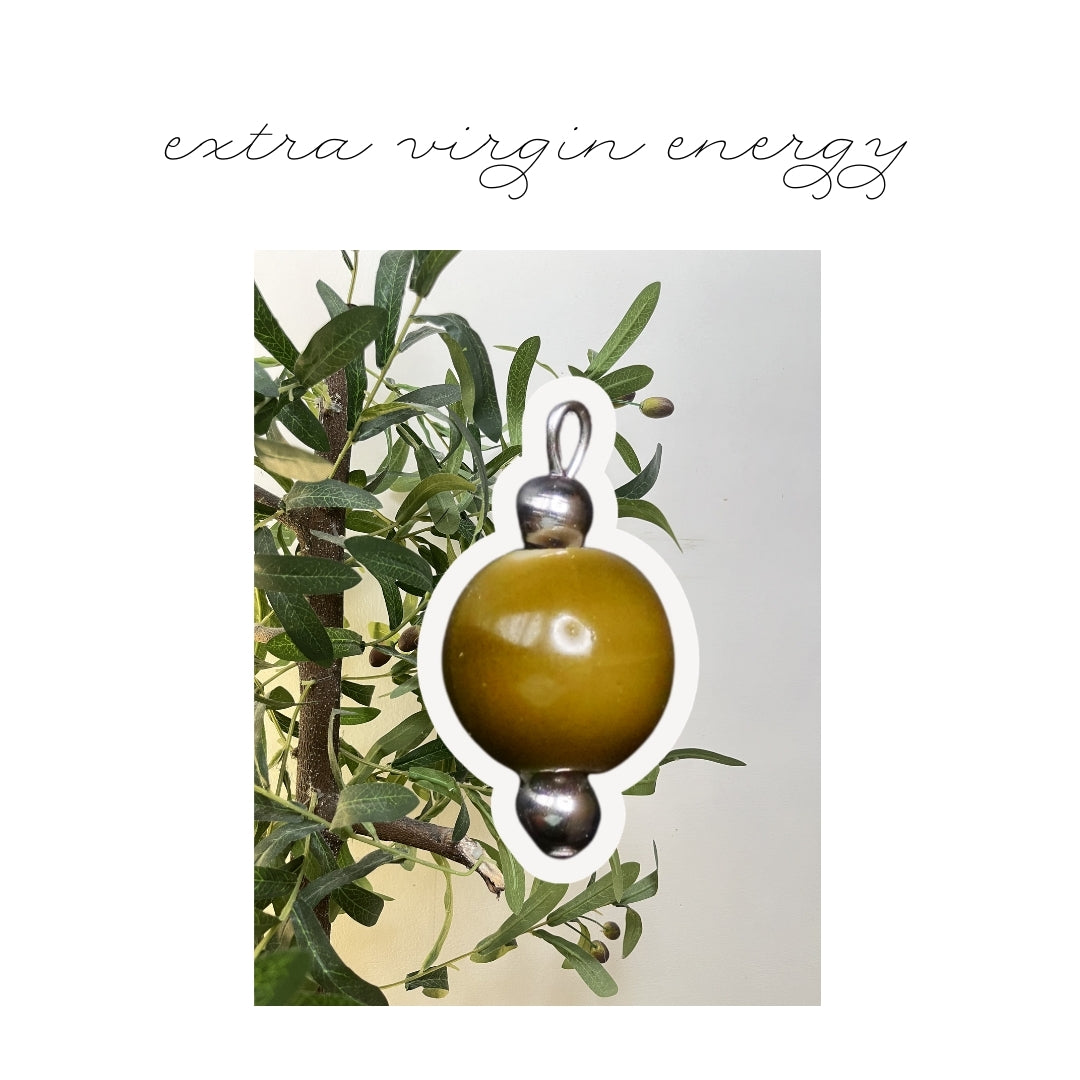 Olive Ceramic Charm (Silver or Gold) compatible with necklaces