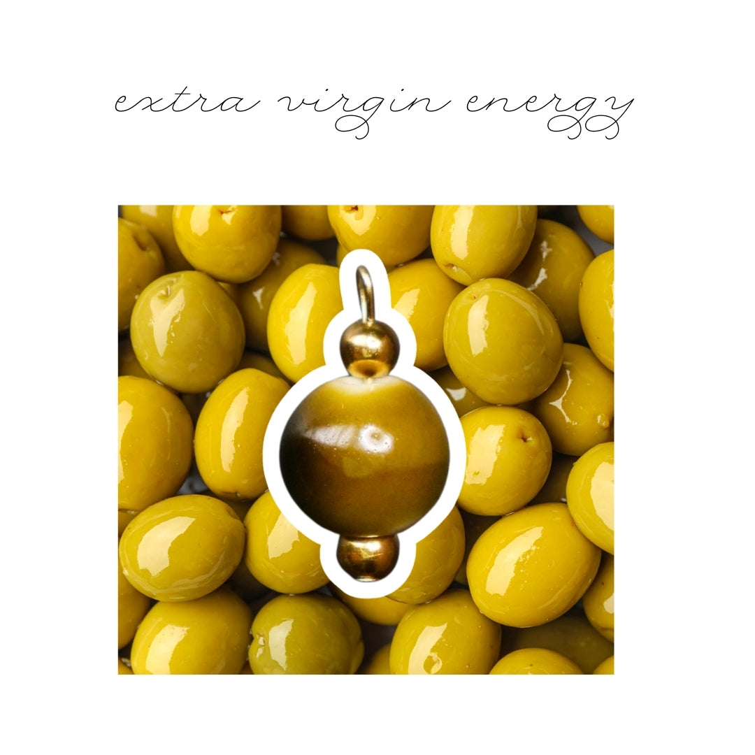 Olive Ceramic Charm (Silver or Gold) compatible with necklaces