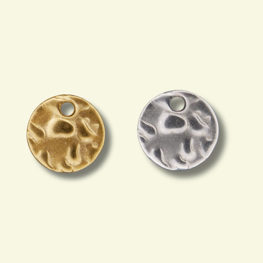 Irregular Coin Charm (Silver or Gold) compatible with our necklaces