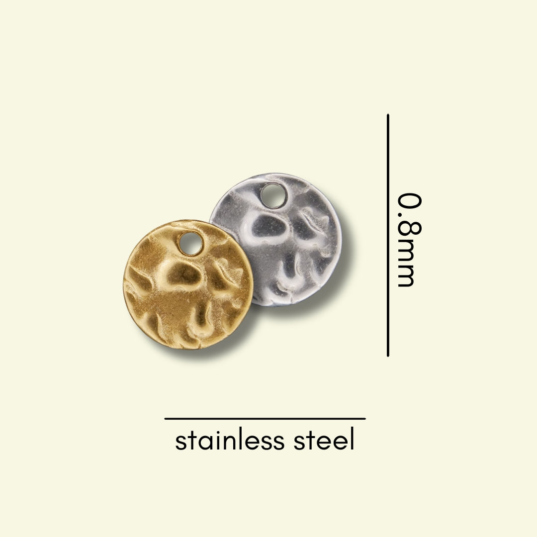 Irregular Coin Charm (Silver or Gold) compatible with our necklaces
