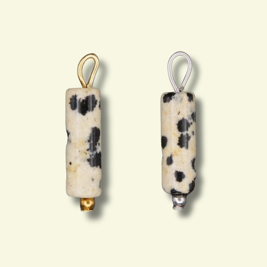Spotted Stone Charm (Silver or Gold) compatible with our necklaces