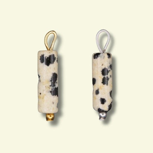 Spotted Stone Charm (Silver or Gold) compatible with our necklaces