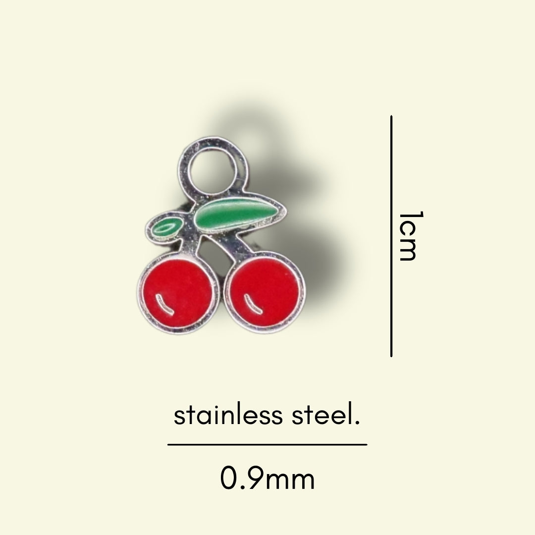 Cherry Charm (Silver) compatible with our necklaces, bracelets
