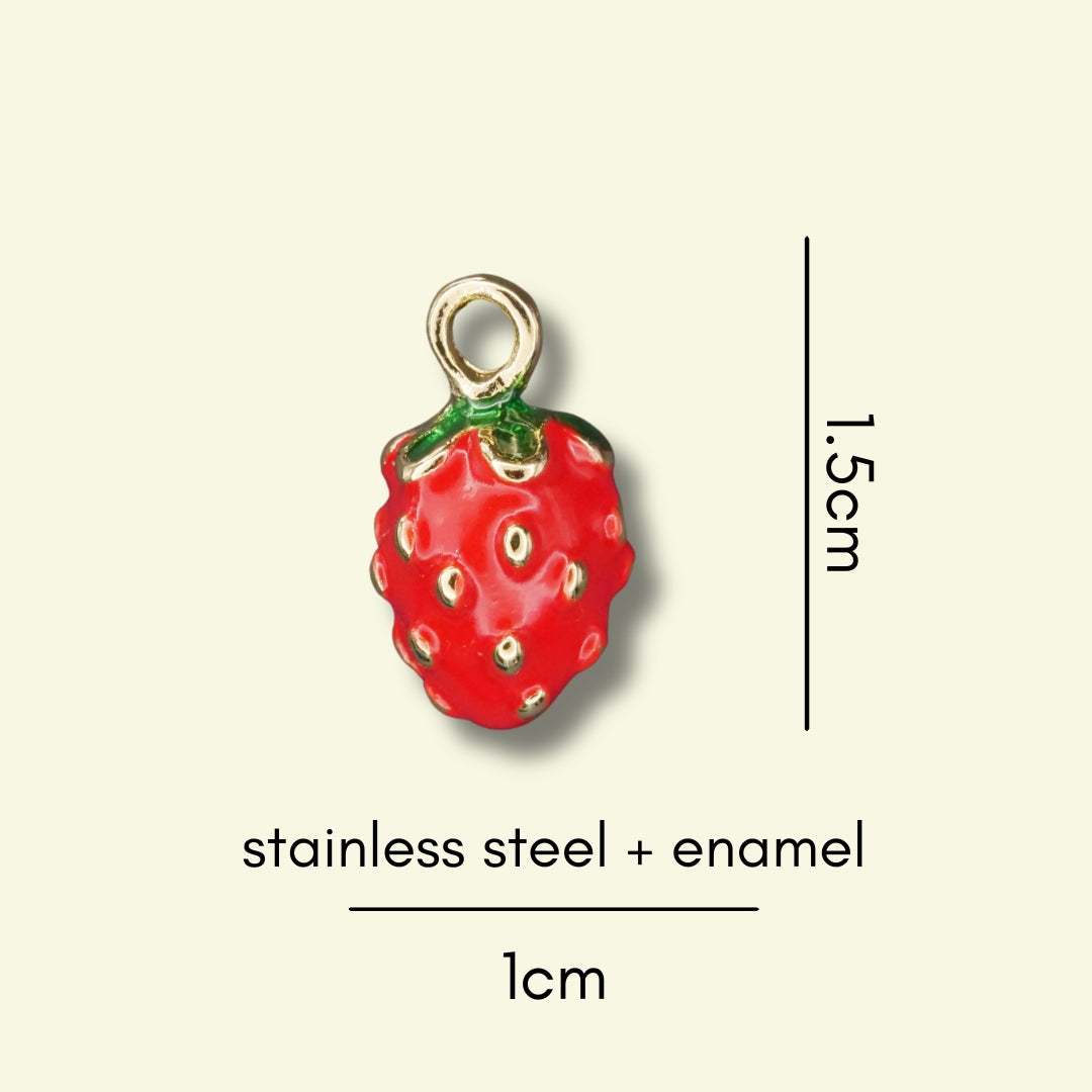 Strawberry Charm (Gold) compatible with our necklaces