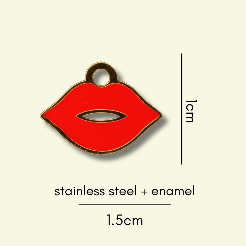 Lips Charm (Gold) compatible with our necklaces