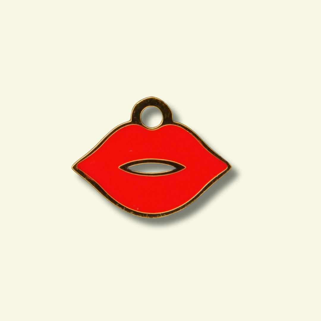 Lips Charm (Gold) compatible with our necklaces