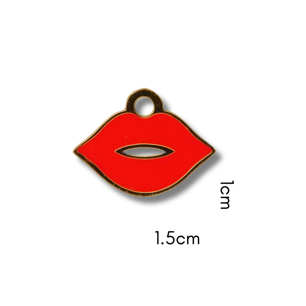 Lips Charm (Gold) compatible with our necklaces