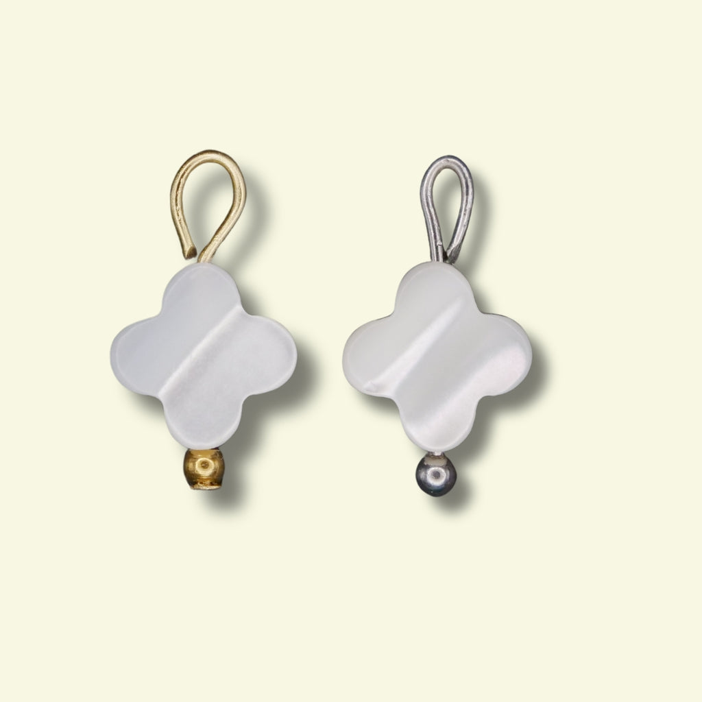 Shell Clover Charm (Silver or Gold) compatible with our necklaces