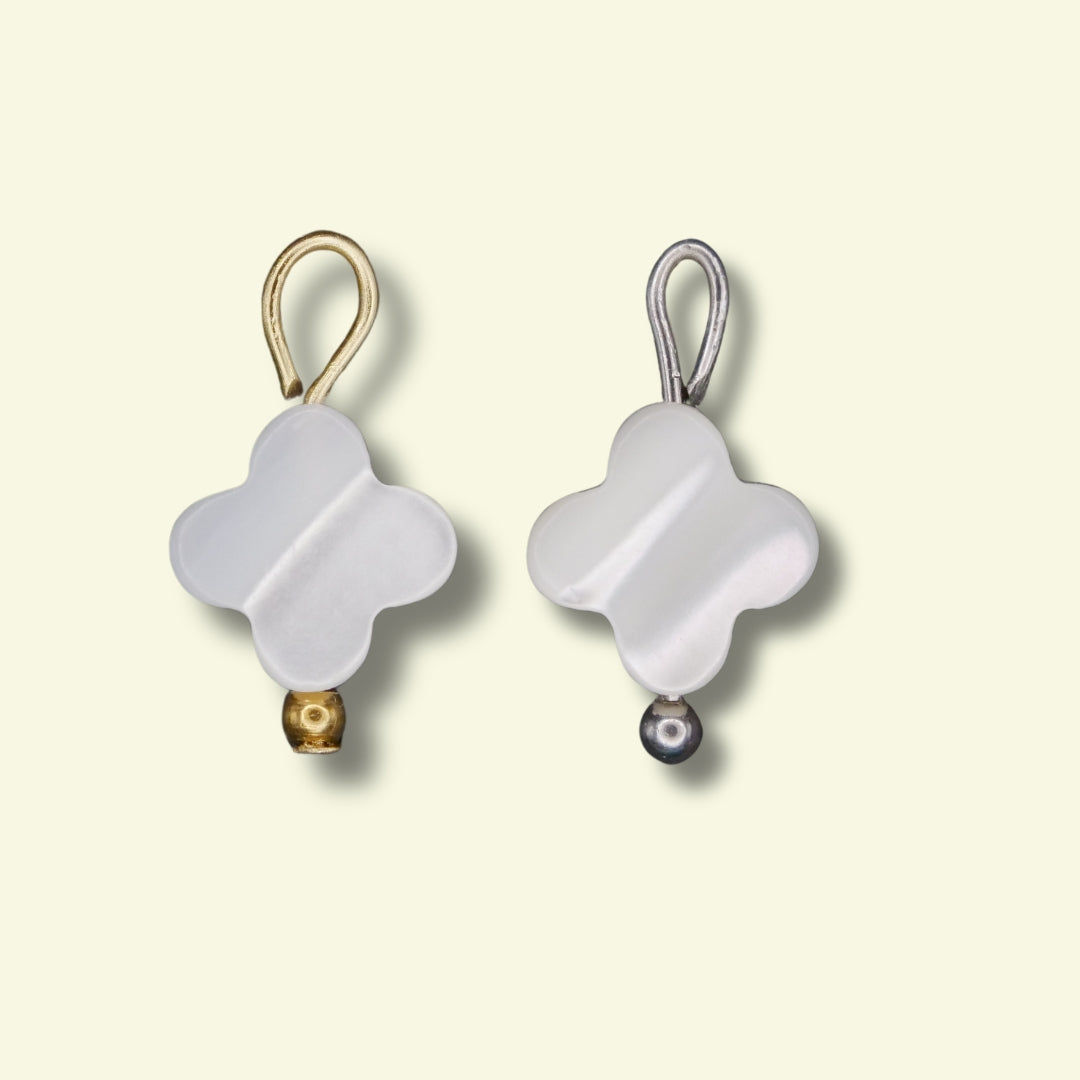 Shell Clover Charm (Silver or Gold) compatible with our necklaces