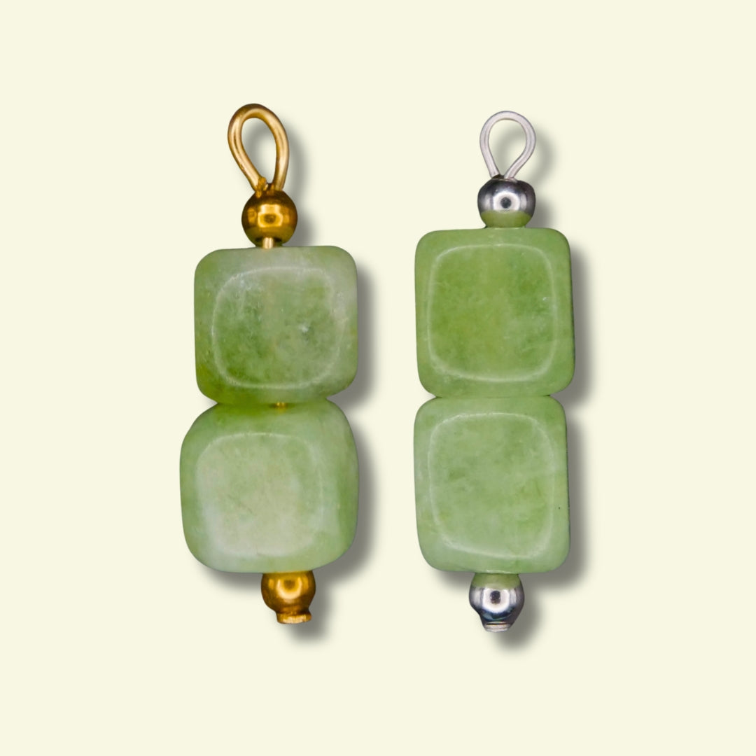 Stone Charm Jade (Silver or Gold) compatible with our necklaces