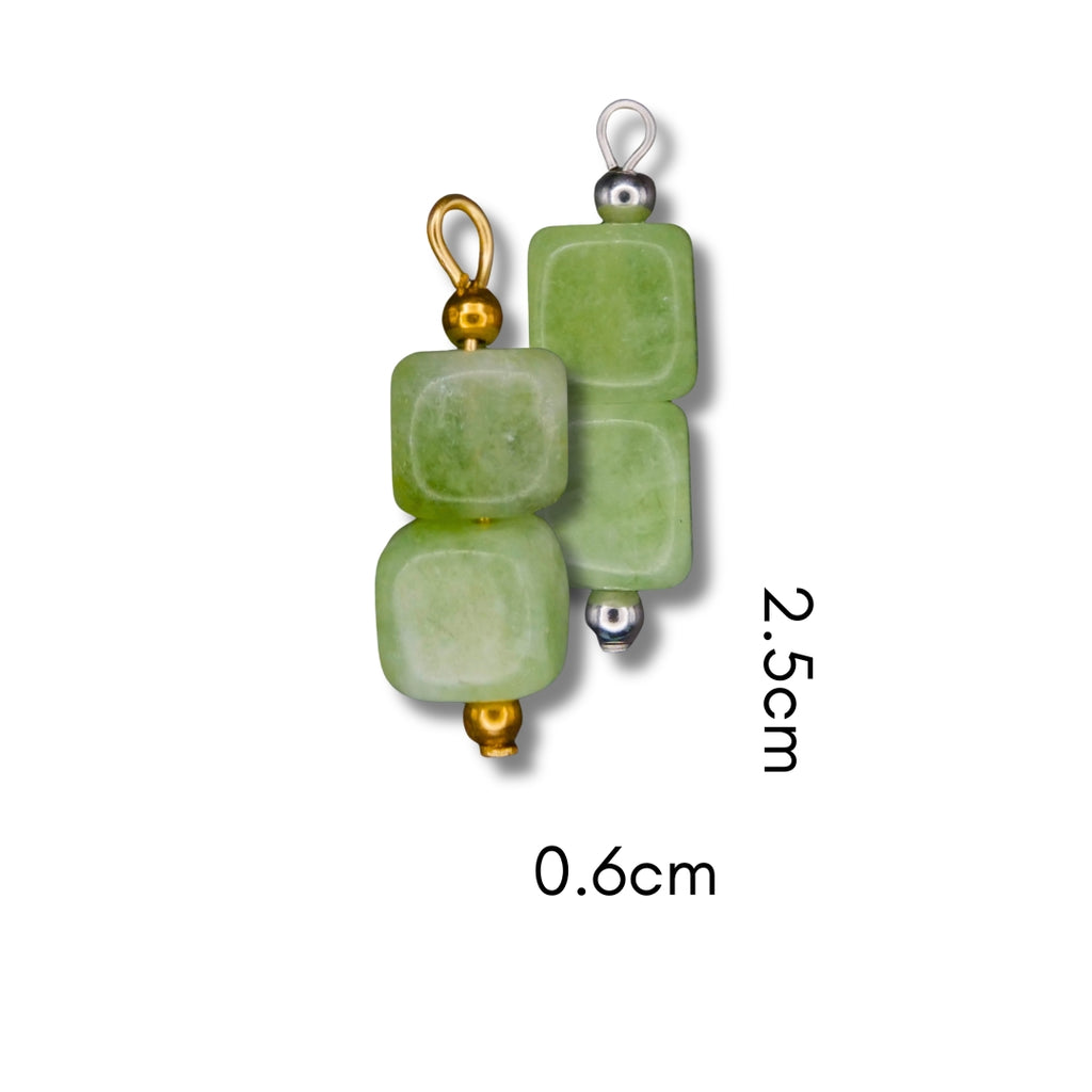 Stone Charm Jade (Silver or Gold) compatible with our necklaces