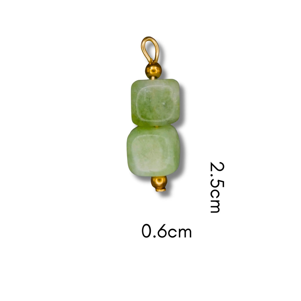 Stone Charm Jade (Silver or Gold) compatible with our necklaces