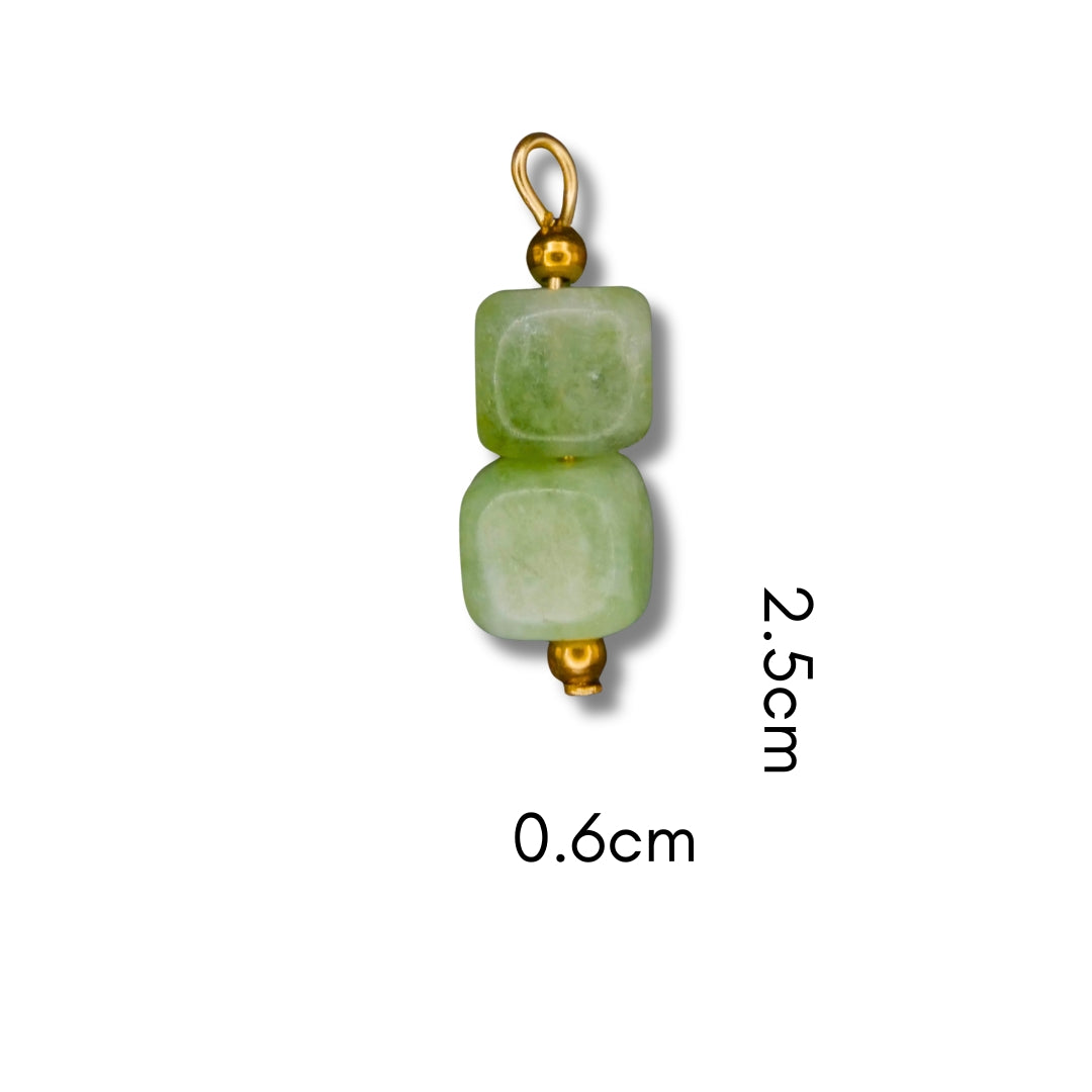 Stone Charm Jade (Silver or Gold) compatible with our necklaces