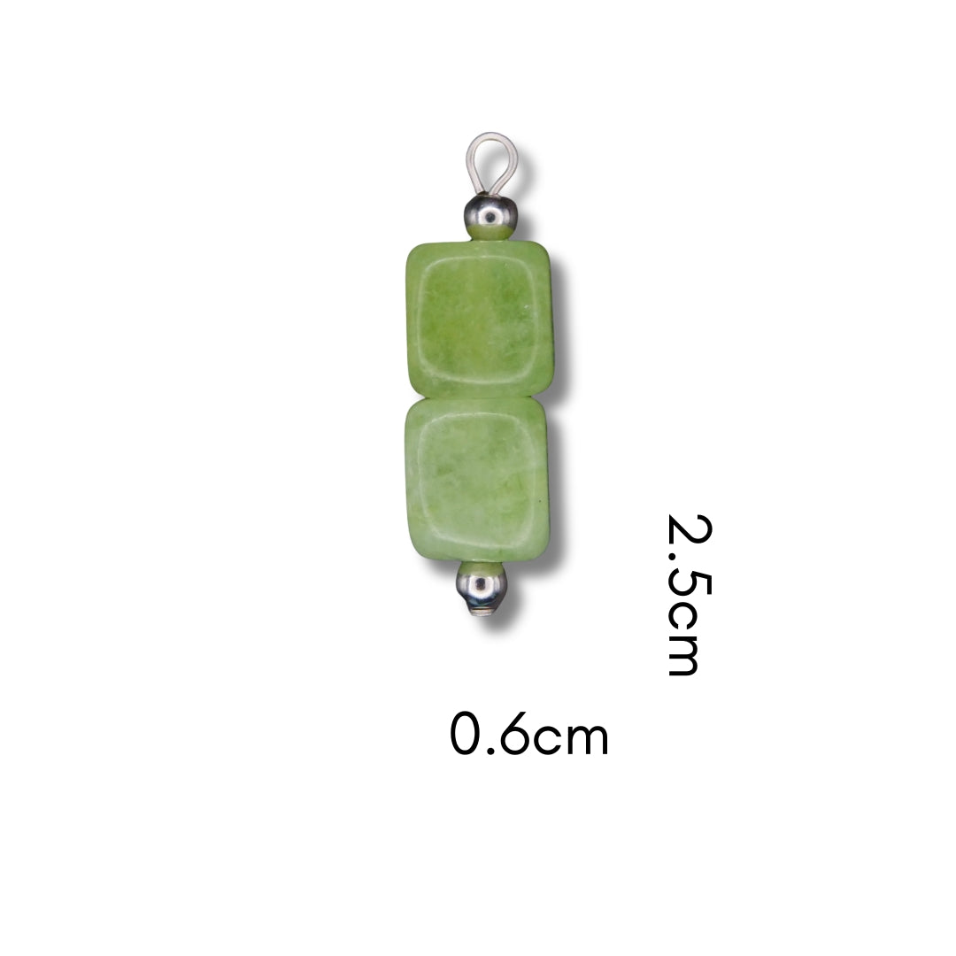 Stone Charm Jade (Silver or Gold) compatible with our necklaces