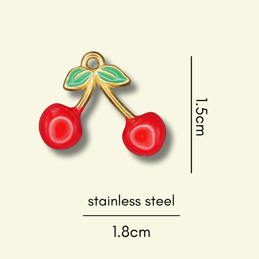Cherry Charm (2 Gold Options) compatible with our necklaces