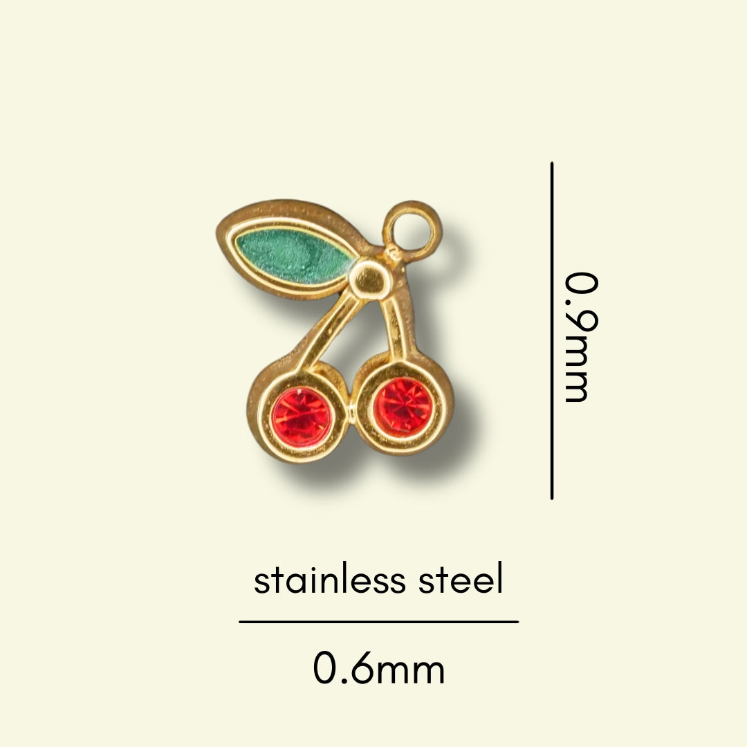 Cherry Charm (2 Gold Options) compatible with our necklaces