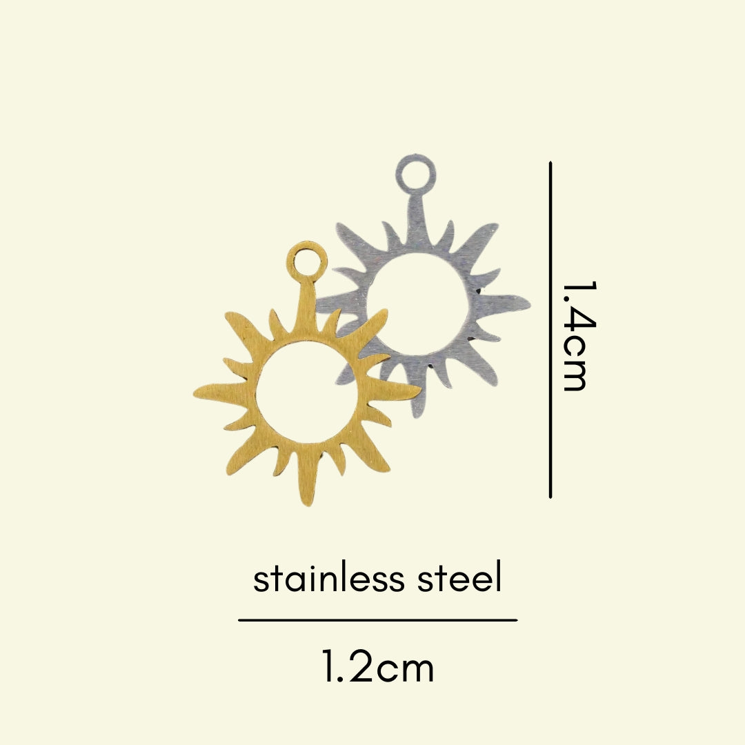 Tiny Sun Charm (Silver or Gold) compatible with our necklaces