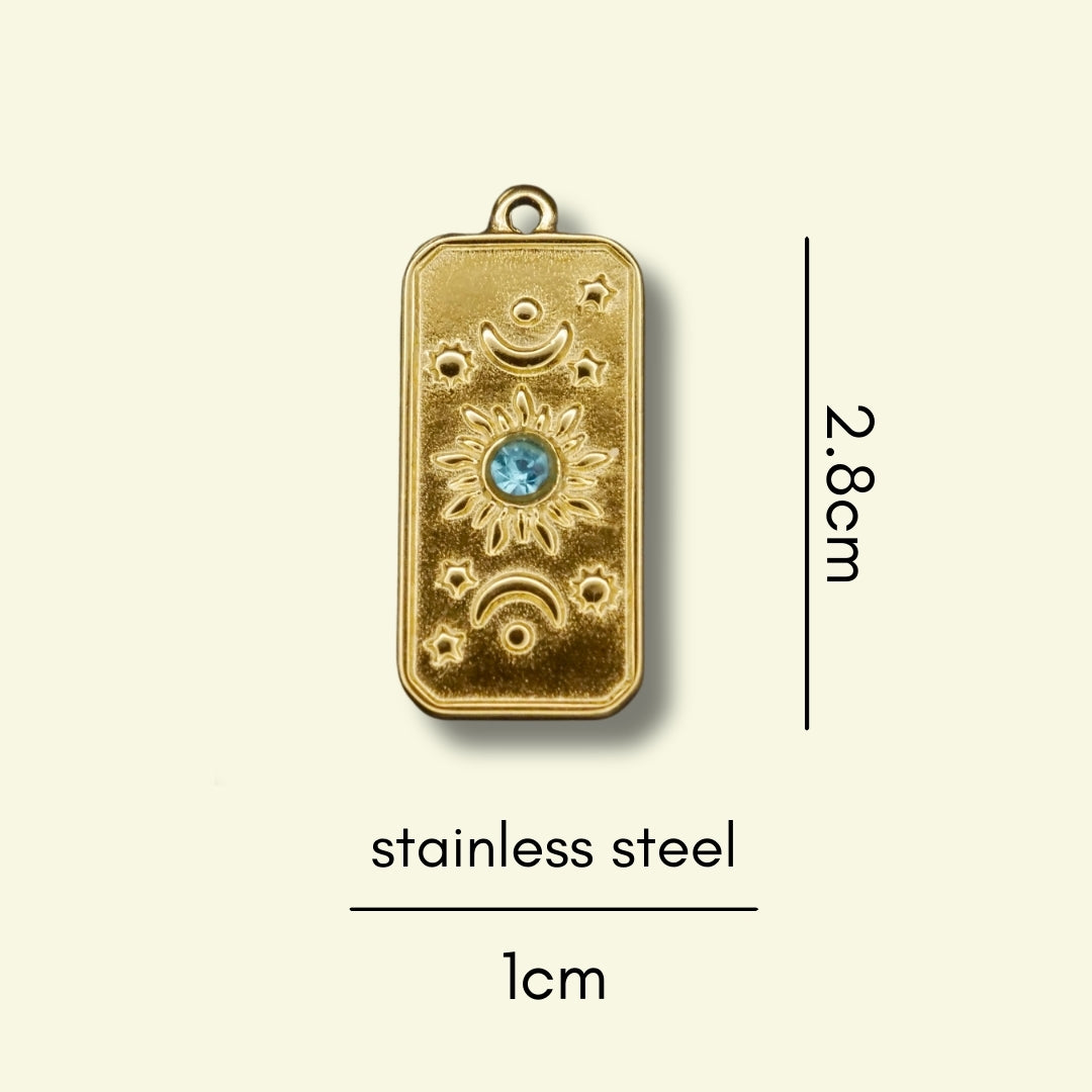 Sun Moon Talisman Card Charm (Gold only) compatible with our necklaces