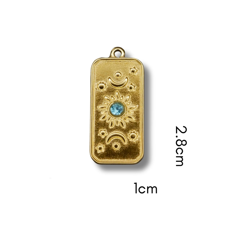 Sun Moon Talisman Card Charm (Gold only) compatible with our necklaces