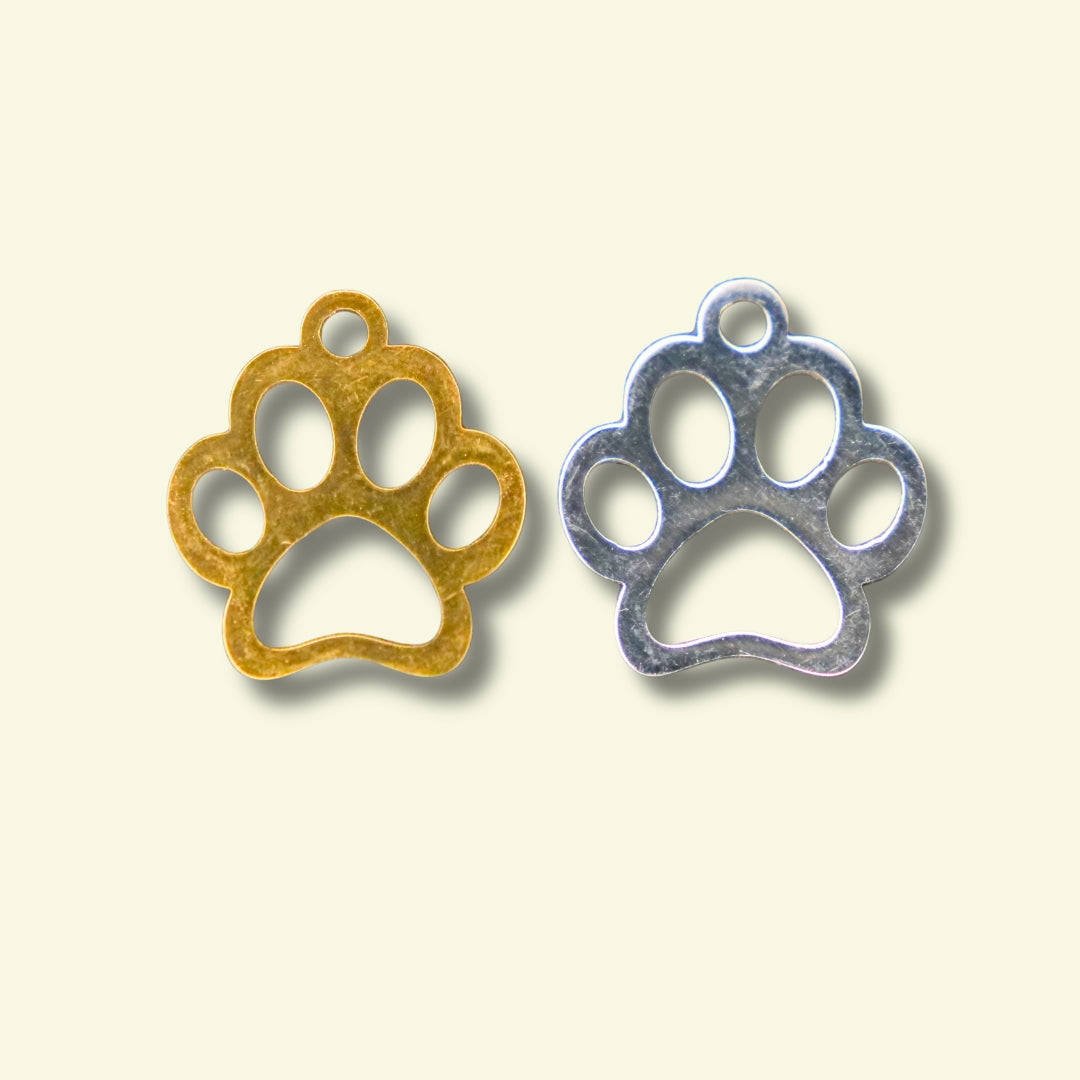 Dog Paw Charm (Silver or Gold) compatible with our necklaces