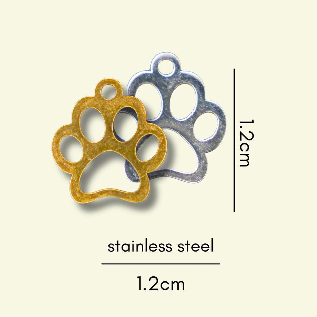 Dog Paw Charm (Silver or Gold) compatible with our necklaces