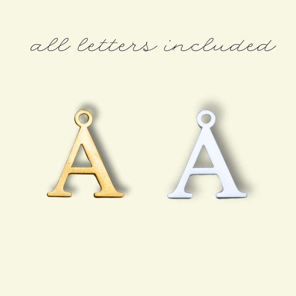 Letter Charms (Silver/Gold) compatible with our necklaces, bracelets