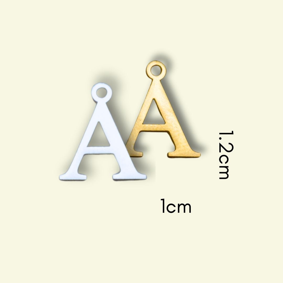 Letter Charms (Silver/Gold) compatible with our necklaces, bracelets
