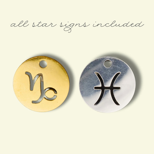 All Star Sign Charm (Silver/Gold) compatible with our necklaces, bracelets