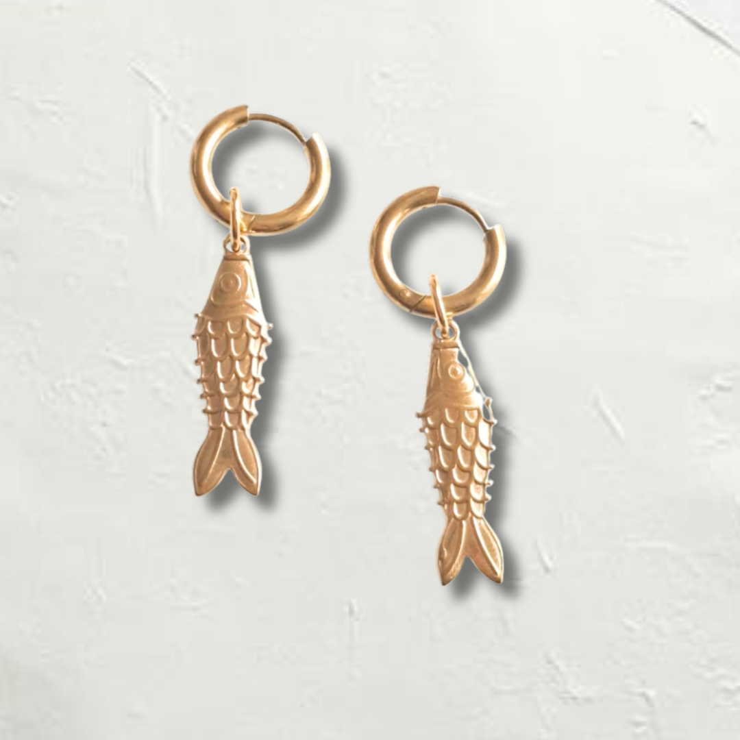 Sardine Earrings Stainless Steel (Golden)